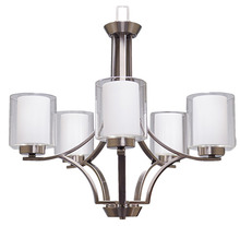  18785 - Sonora 5-Light Chandelier - NK - Clear & White Glass